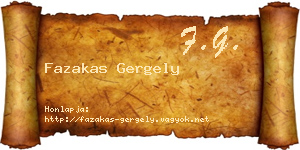 Fazakas Gergely névjegykártya